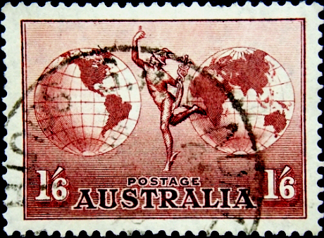 Австралия 1937 год . Гермес и Глобус , авиапочта . Каталог 2,50 €. (1)